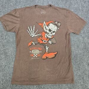 Cleveland Browns Shirt Mens Medium Brown Skeleton Elf Football GV Art Tee